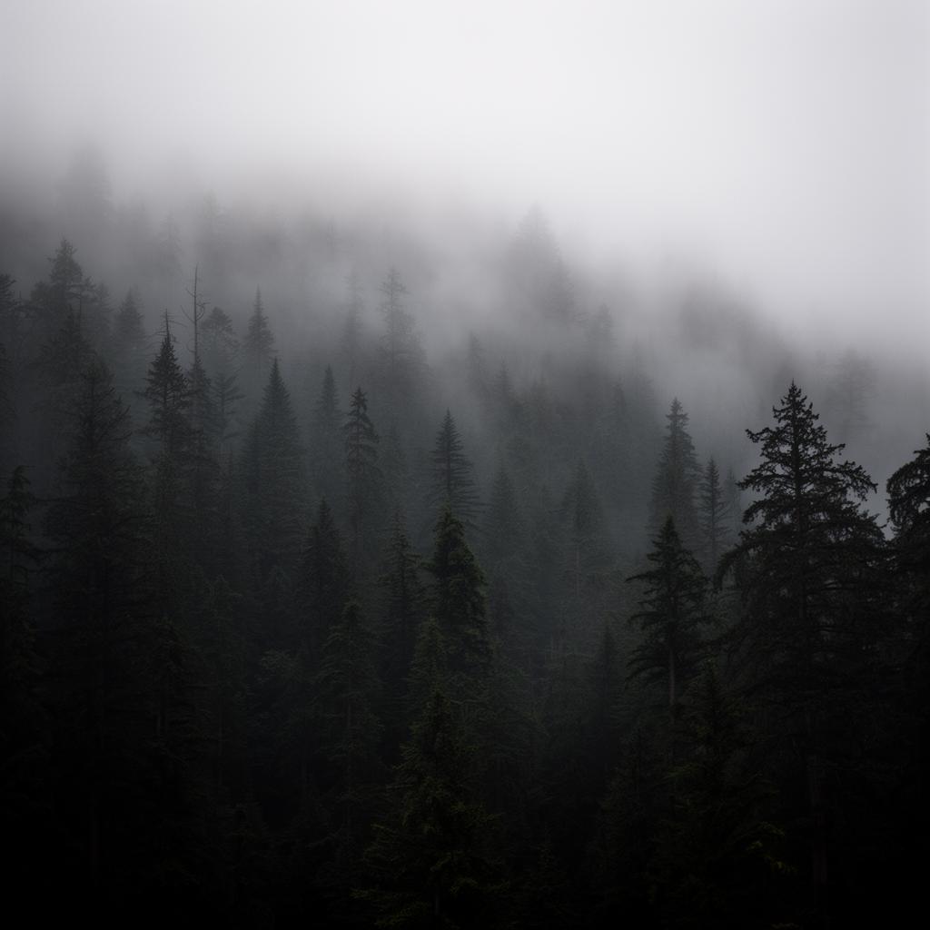 Misty Smoky Mountain forest at morning